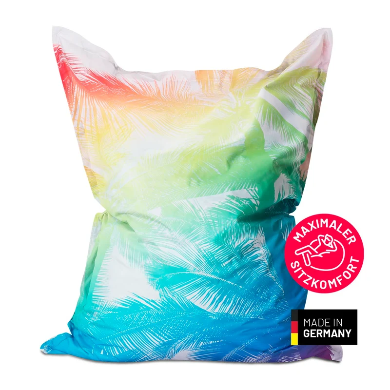 LUMALAND Sitzsack Classic XXL (380 L) - In- & outdoor - Special Edition Tropical Regenbogen