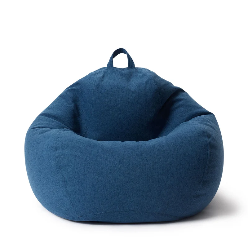 LUMALAND Comfort Line XL Sitzsack - 90x110x50 cm Bodenkissen - 250 L - EPS Perlen Füllung - Dunkelblau