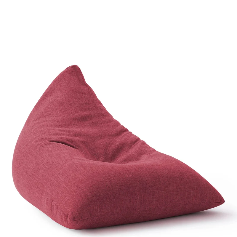 LUMALAND Sitzsack Interior Line - Sitzkissen Bean Bag - Dreieckiger Komfort-Sitzsack - 370l Füllung - 150 x 100 x 100 cm - Rot