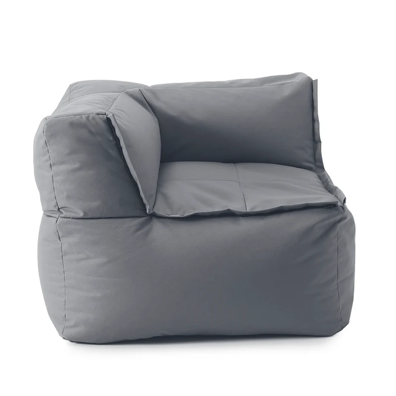 LUMALAND Sitzsack-Sofa Ecke - Kombinierbar mit Modularem System - 340 L - Grau