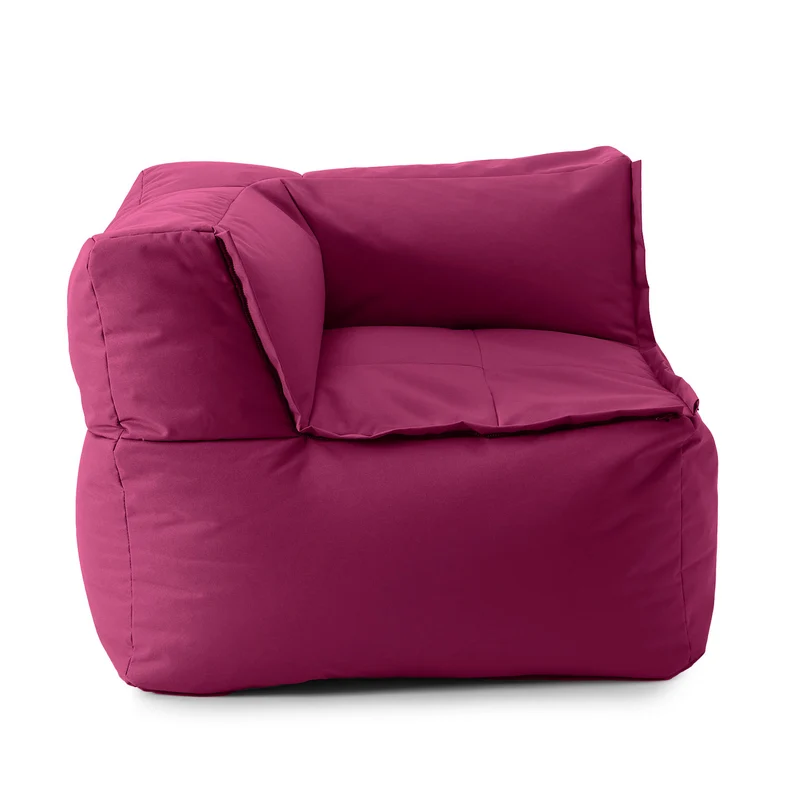 LUMALAND Sitzsack-Sofa Ecke - Kombinierbar mit Modularem System - 340 L - Rotwein