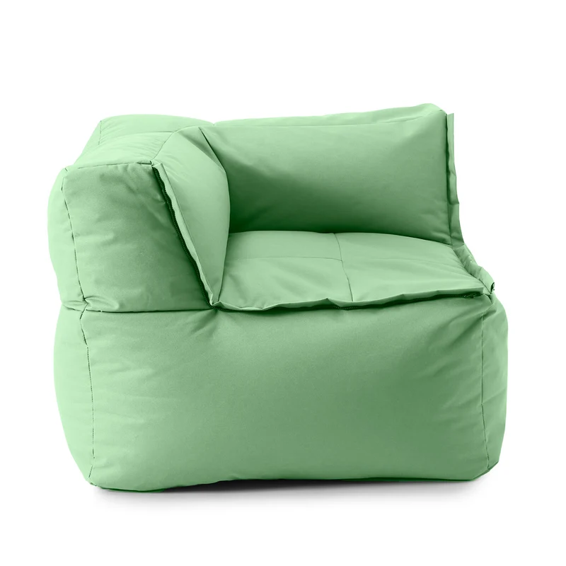 LUMALAND Sitzsack-Sofa Ecke - Kombinierbar mit Modularem System - 340 L - Pastell Grün