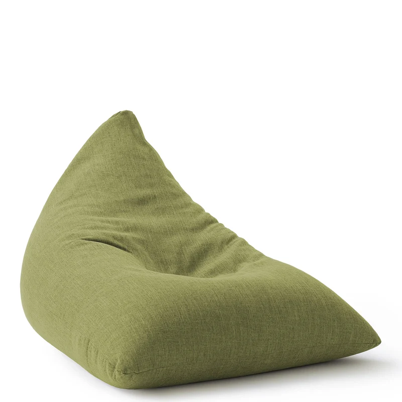 LUMALAND Sitzsack Interior Line - Sitzkissen Bean Bag - Dreieckiger Komfort-Sitzsack - 370l Füllung - 150 x 100 x 100 cm - Lime
