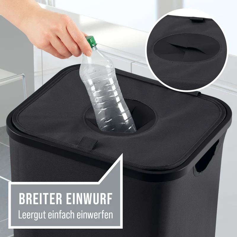 WELLENBORG Pfandflaschen-Sammelbehälter, 100 l - 2 Tragetaschen, Klettverschluss