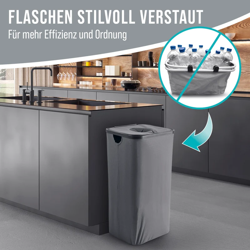 WELLENBORG Pfandflaschen-Sammelbehälter, 100 l - 2 Tragetaschen, Klettverschluss