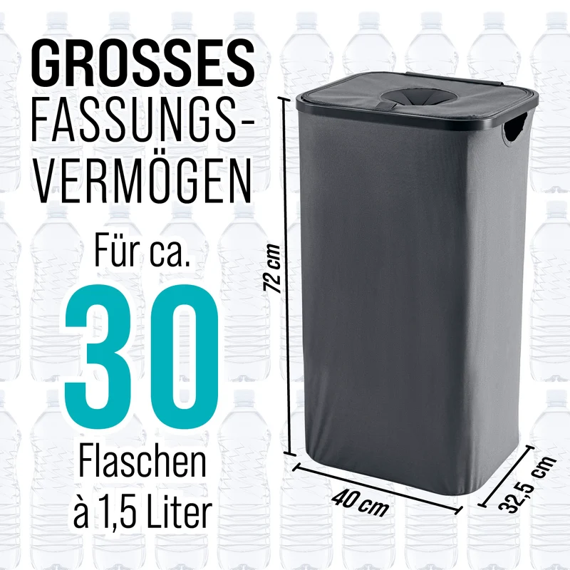 WELLENBORG Pfandflaschen-Sammelbehälter, 100 l - 2 Tragetaschen, Klettverschluss