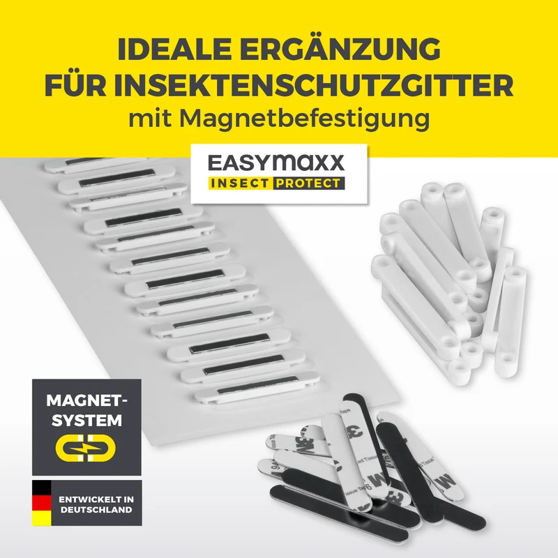 EASYmaxx Insect Protect Magnete für Insektenschutzgitter - 12 Stk. - kein Bohren