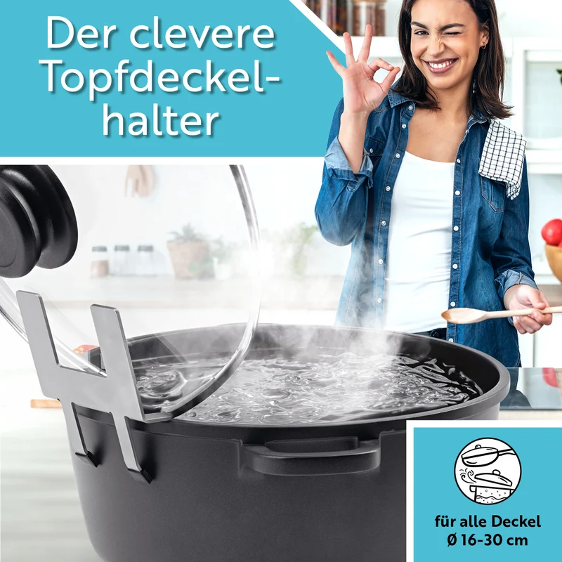 topfi® Topfdeckelhalter für Töpfe & Pfannen