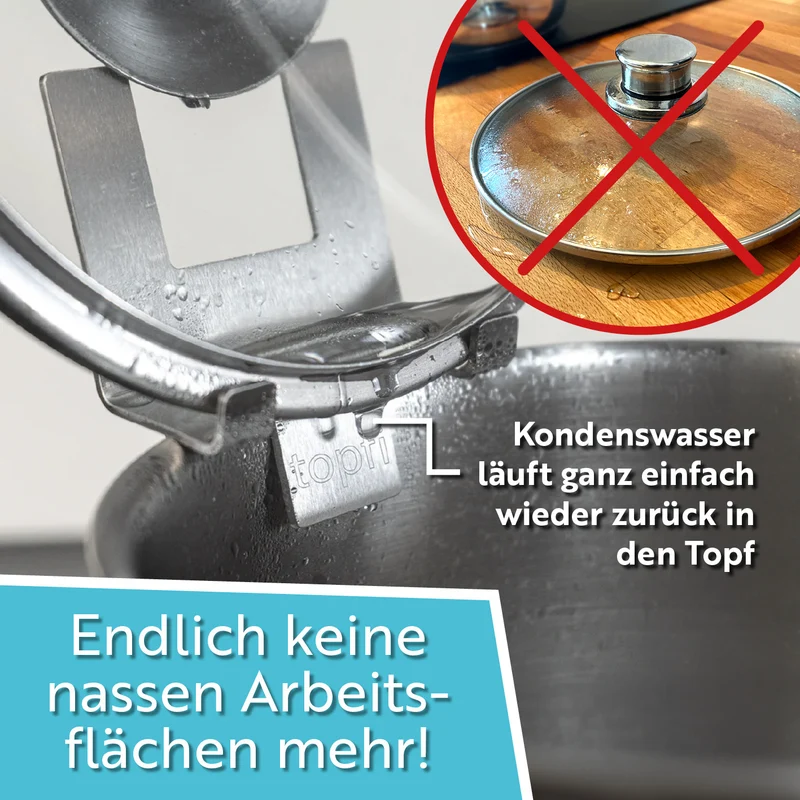 topfi® Topfdeckelhalter für Töpfe & Pfannen