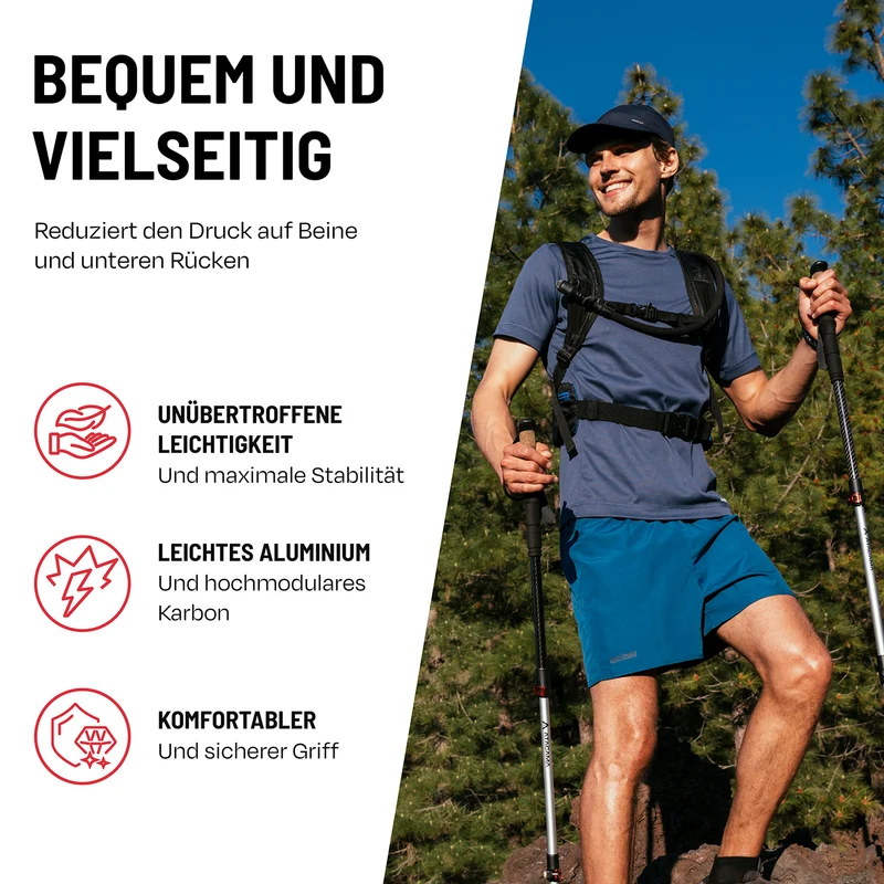 ATACAMA Teleskop Wanderstöcke - CarbonMix - 110 cm / 135 cm