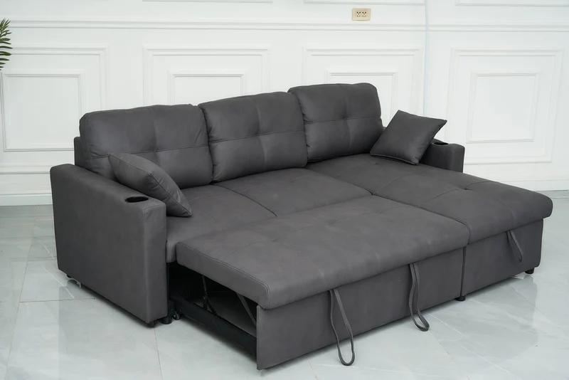 3 Seater Sofa Bed with Reversible Storage Chaise