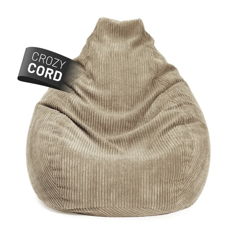 LUMALAND Sitzsack GIANT aus der Cord-Reihe, 135 x 100 cm - Bezug soft & waschbar - Beige