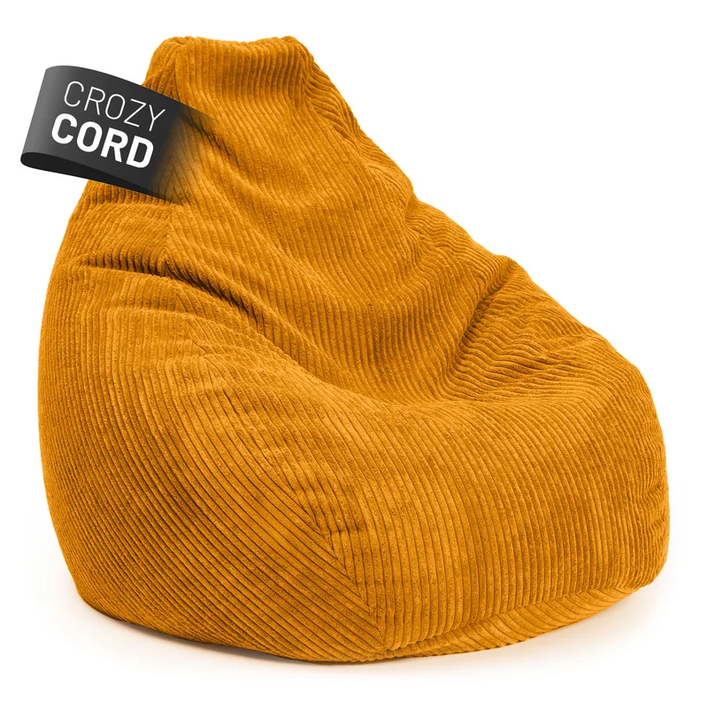LUMALAND Sitzsack GIANT aus der Cord-Reihe, 135 x 100 cm - Bezug soft & waschbar - Senfgelb