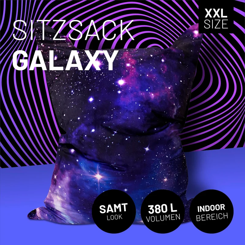 LUMALAND Sitzsack Classic XXL (380 L) - In- & outdoor - Special Edition Galaxy