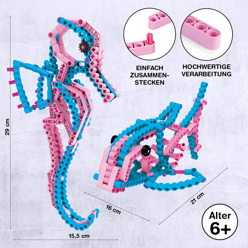 cbionic Flexibles Klemmbaustein-System - 2-in-1 Seepferdchen oder Fisch - Bewegungen der Natur erforschen & entdecken
