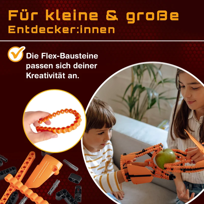 cbionic Flexibles Klemmbaustein-System - 2-in-1 Skorpionschere oder -stachel - Bewegungen der Natur erforschen & entdecken