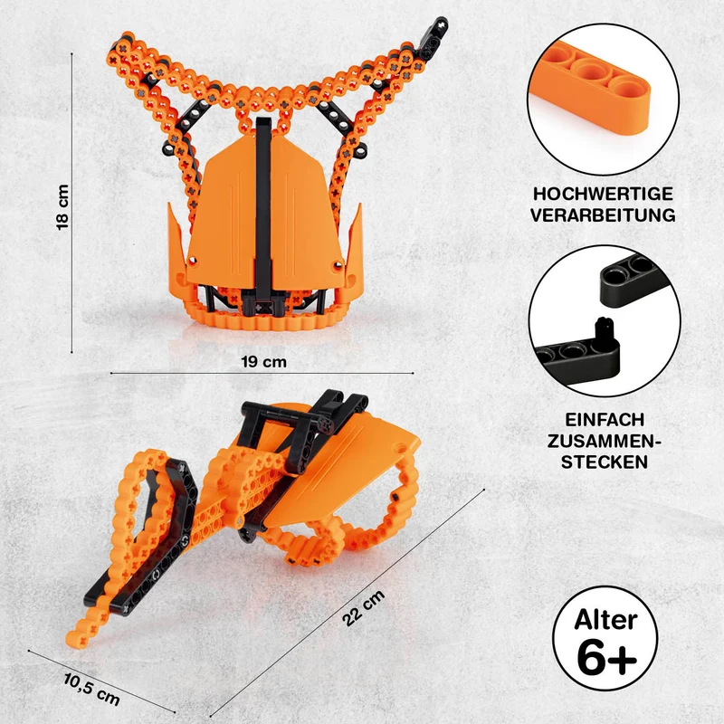 cbionic Flexibles Klemmbaustein-System - 2-in-1 Skorpionschere oder -stachel - Bewegungen der Natur erforschen & entdecken