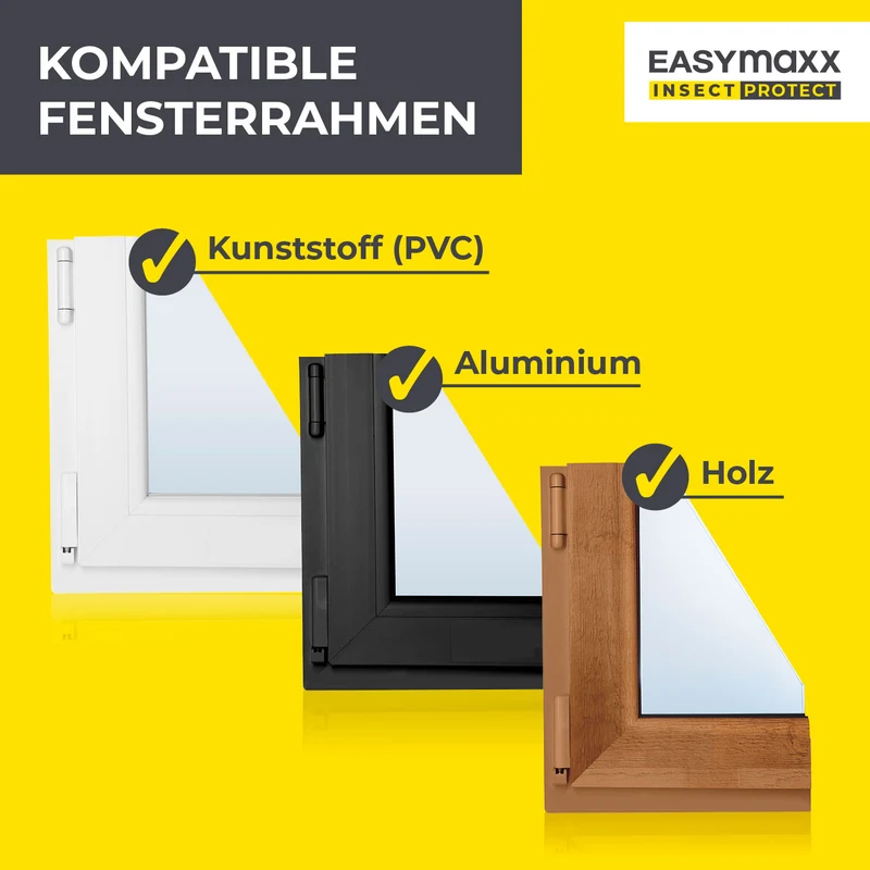 EASYmaxx Insect Protect Insekten- & Pollenschutzgitter mit Magnetbefestigung für Fenster bis zu 130 x 150 cm