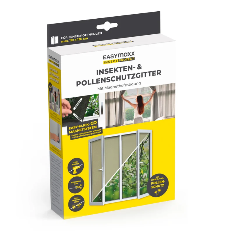 EASYmaxx Insect Protect Insekten- & Pollenschutz, Magnet - Fenster bis 110x130cm