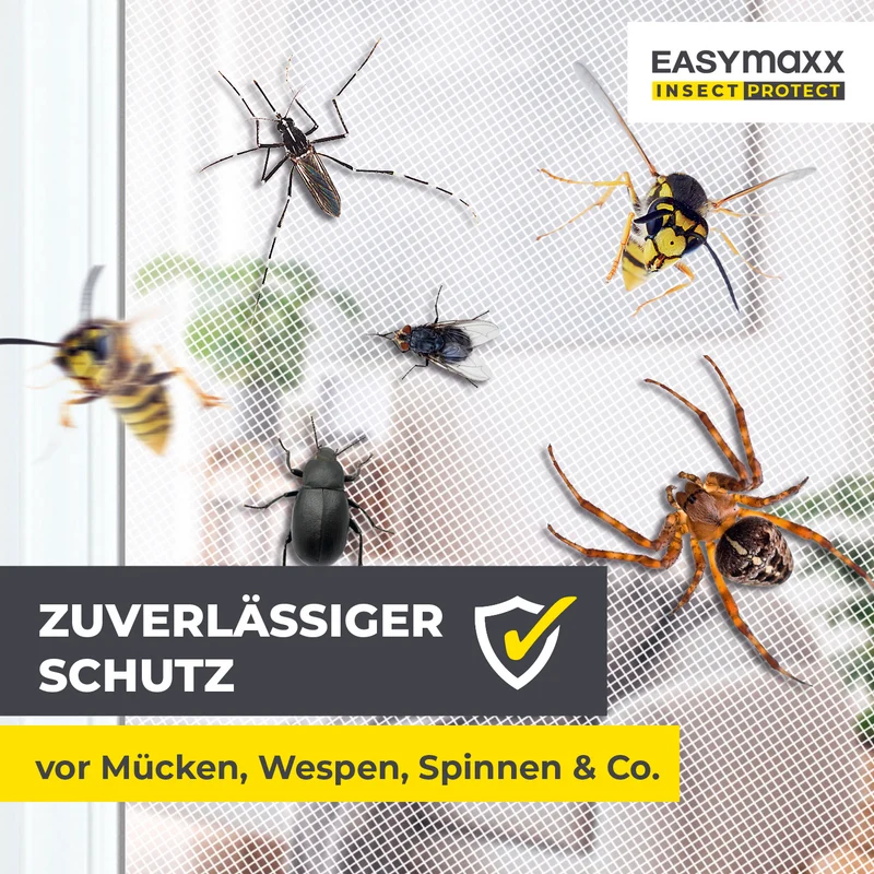 EASYmaxx Insect Protect Insektenschutzgitter mit Magnet - Fenster bis 150x180cm
