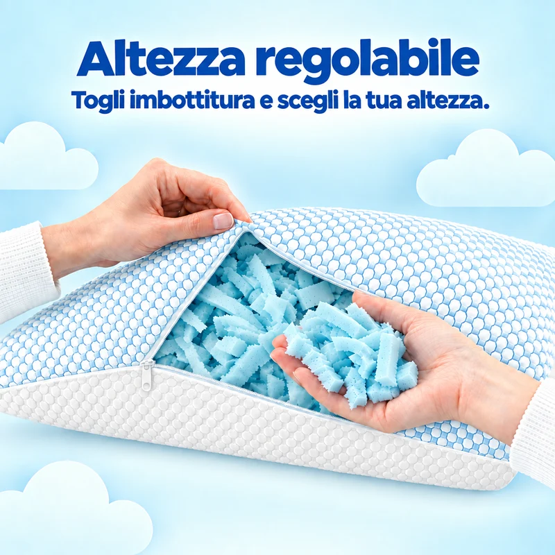 Wolkenkissen - Höhenverstellbares Memory Foam Kissen