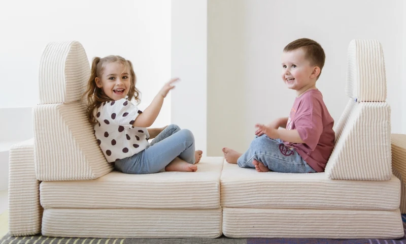 Spielcouch für Kinder – 10-teiliges Sofa-Set für Schlafen und Spielen