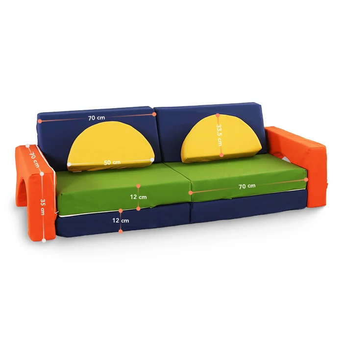 Spielcouch für Kinder – 10-teiliges Sofa-Set für Schlafen und Spielen