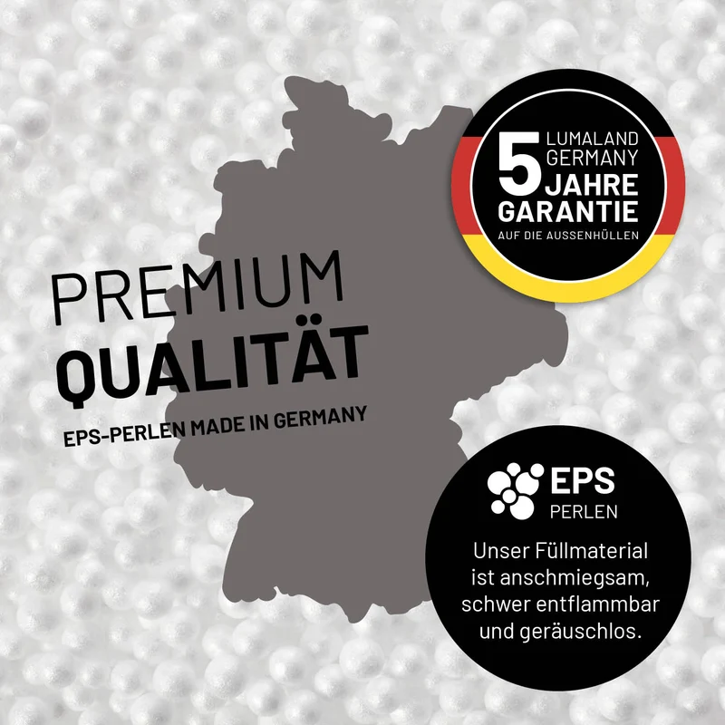 LUMALAND Flexi Comfort Sitzsack - Premium Bean Bag Sitzkissen - Medium 142 x 84 cm - Dunkelgrau