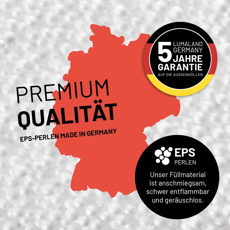 LUMALAND Flexi Comfort Sitzsack Premium Bean Bag Sitzkissen - Big - 155 x 100 cm - Hellgrau