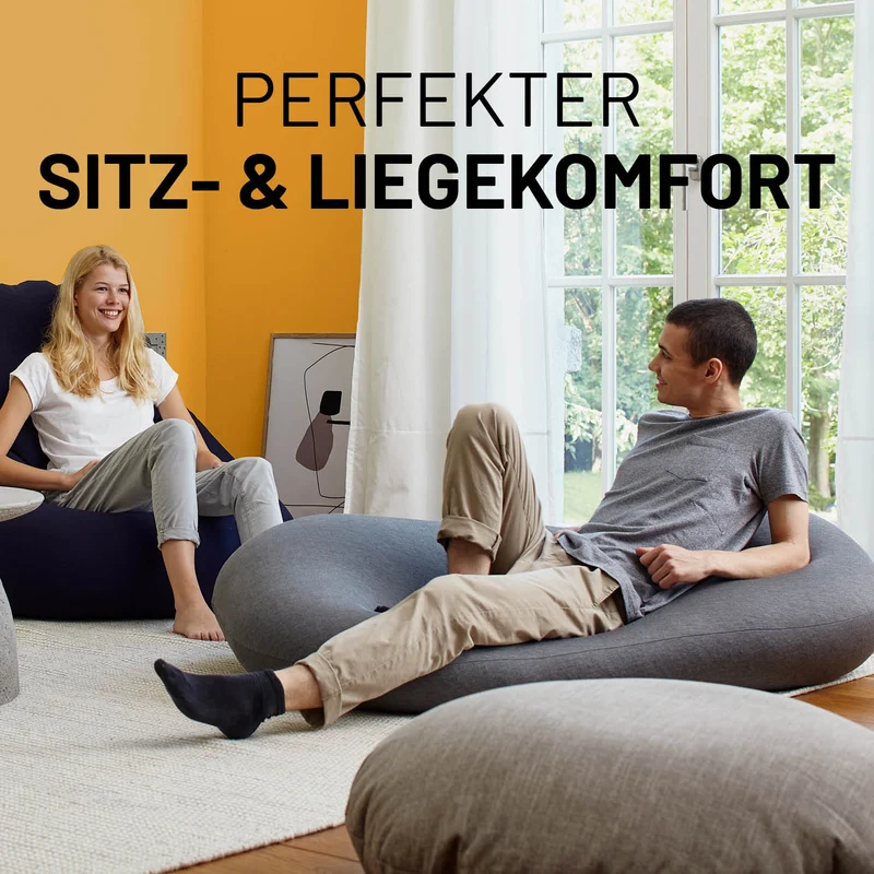LUMALAND Flexi Comfort Sitzsack - Premium Bean Bag Sitzkissen - Big 155 x 100 cm - Rot