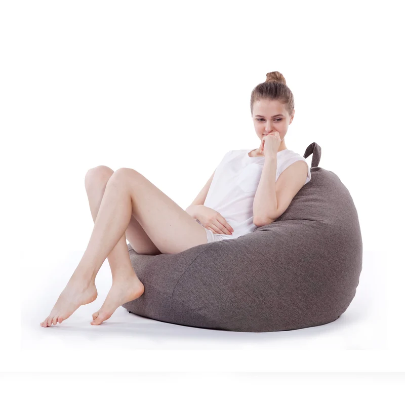 LUMALAND Comfort Line XXL Sitzsack - 100x120x50 cm Bodenkissen - 315 L - EPS Perlen Füllung - Dunkelgrau