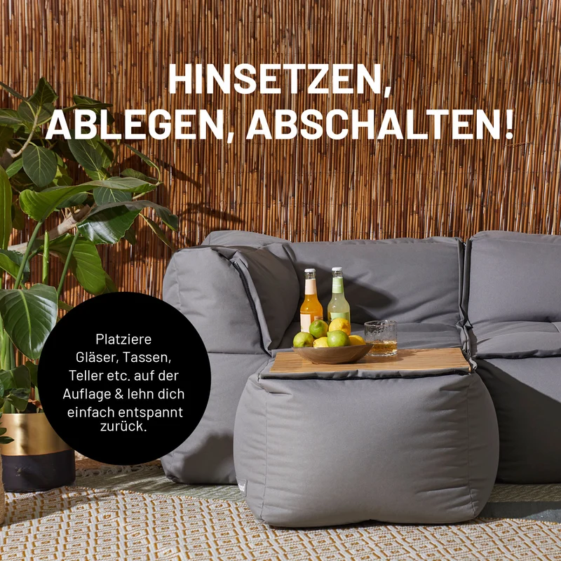 LUMALAND Bambusauflage für Modular-Hocker - 54 x 50 x 1 cm