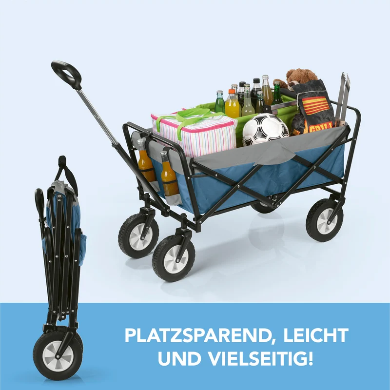 EASYmaxx Bollerwagen faltbar - blau/grau
