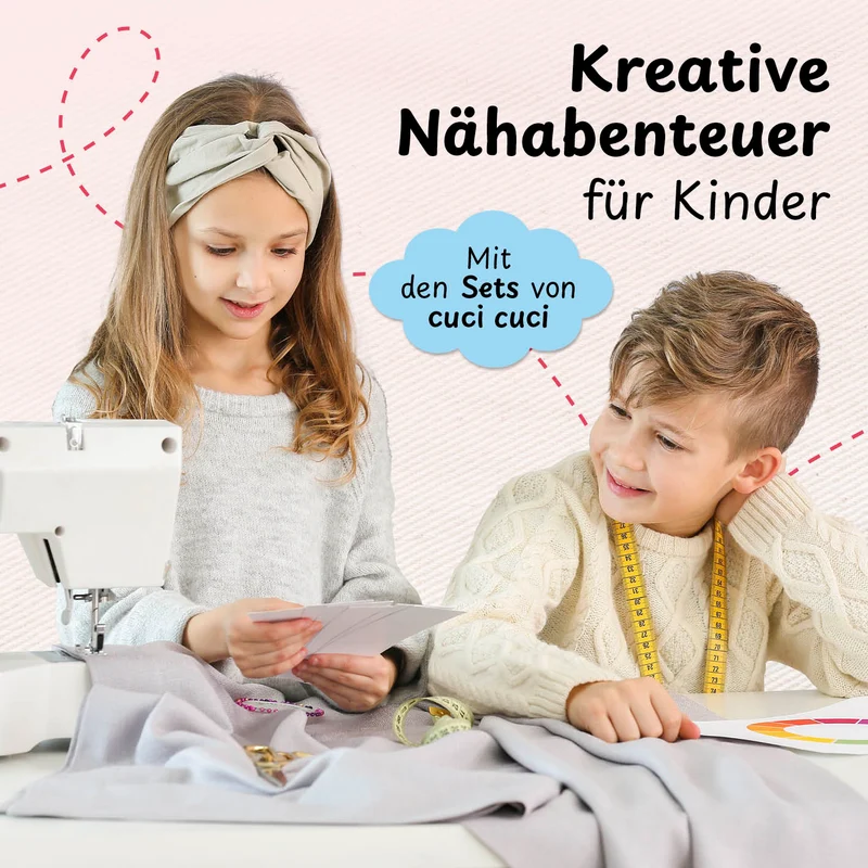 cuci cuci Näh-Baukastenset Motiv: Einhorrn Elly | Erste Näherfolge garantiert für Kinder ab 5 Jahren, Komplettset mit allem, was Du zum Nähen brauchst