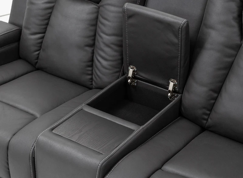 2 seater with end electric recliners & adjustable headrests & console