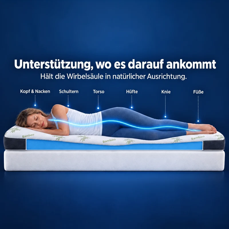 Premium Komfort Topper - Matratzen-Topper mit Gel-Memory-Schaum