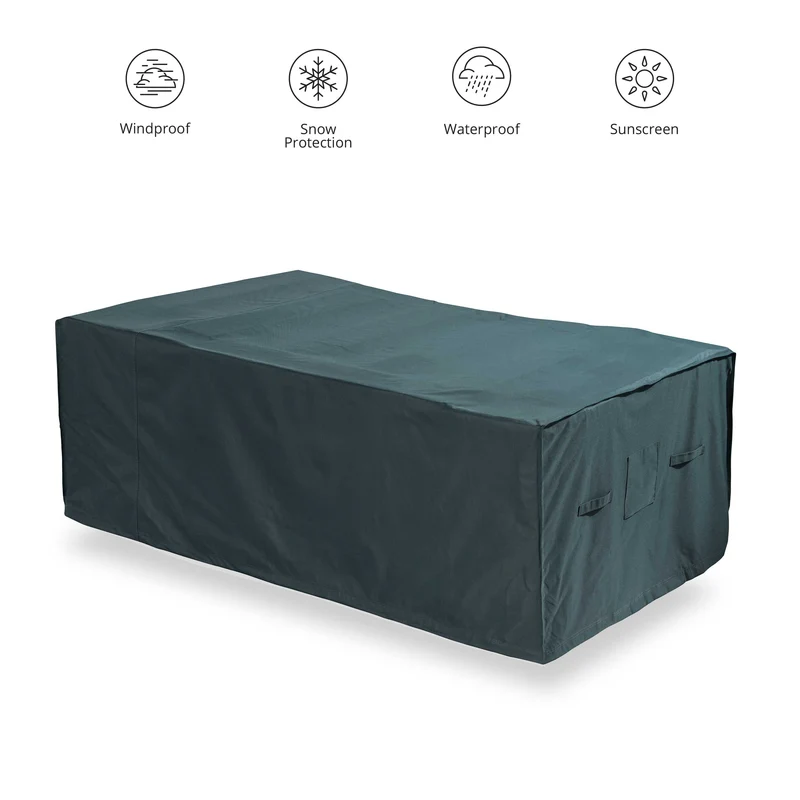 LUMALAND Abdeckplane für Gartentisch - 183 x 114,3 x 67,3 cm - Grün/Grau