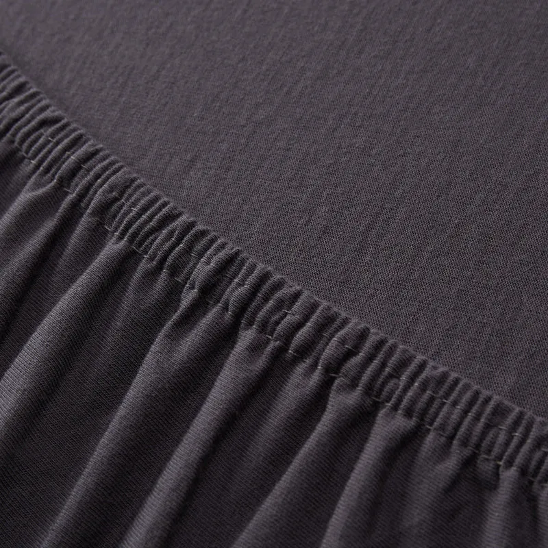 LUMALAND Comfort Jersey Spannbettlaken - 160 g/m² 100% Baumwolle - 140 x 200 cm - 160 x 200 cm - Anthrazit