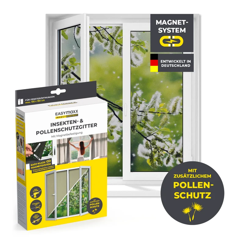 EASYmaxx Insect Protect Insekten- & Pollenschutz, Magnet - Fenster bis 150x180cm