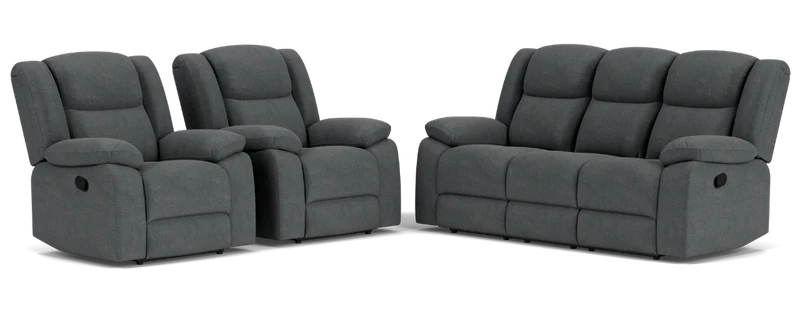 3 Seater with End Recliners + 2 Recliners