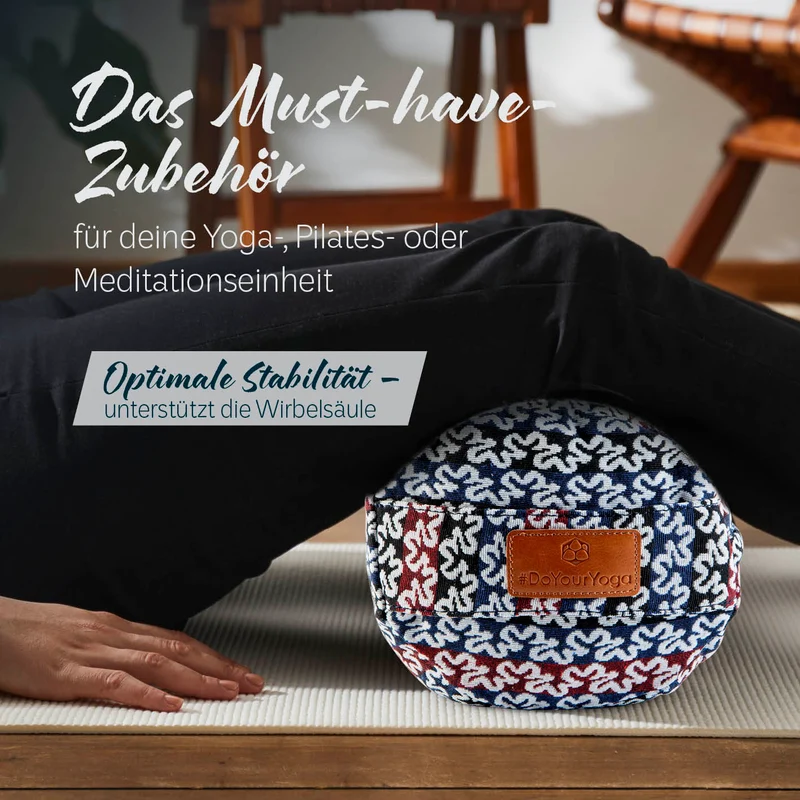 #DoYourYoga Yoga-Bolster Tarik - gefüllt mit Bio-Dinkelspelz - 68 x 22 x 22 cm - Style 17