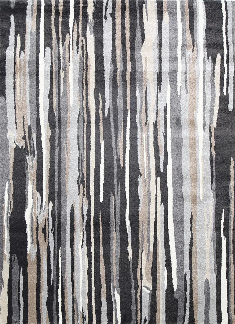 Dark Brown Vertical Stripes Rug