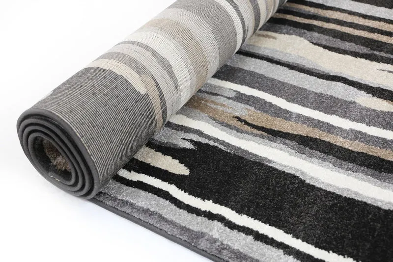 Dark Brown Vertical Stripes Rug