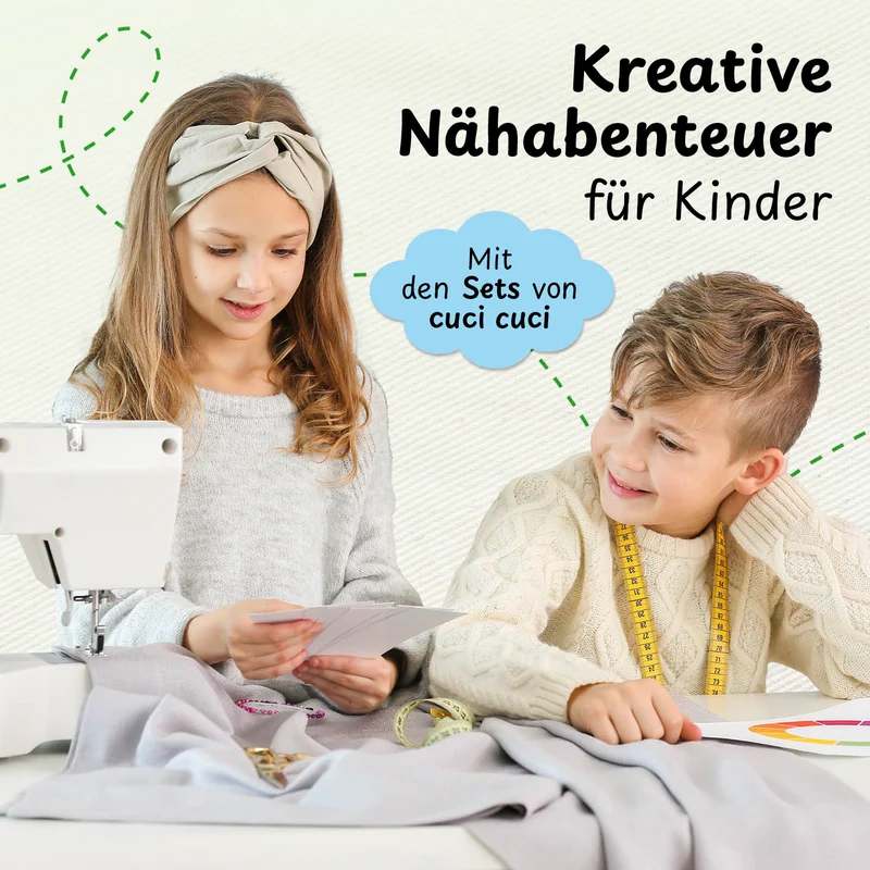 cuci cuci Näh-Baukastenset Motiv: Alpaka Anton | Erste Näherfolge garantiert für Kinder ab 5 Jahren, Komplettset mit allem, was Du zum Nähen brauchst
