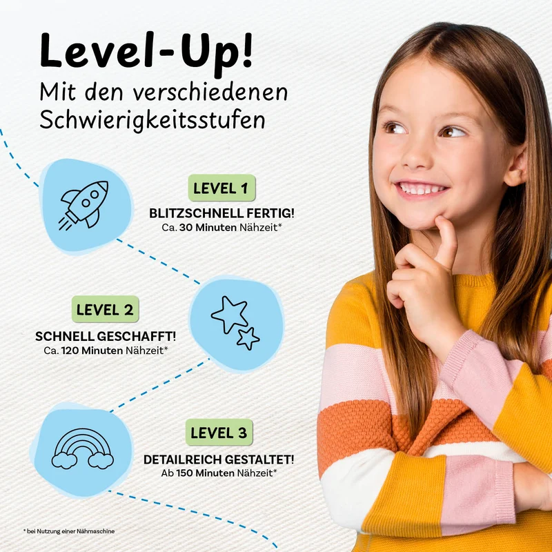 cuci cuci Näh-Baukastenset Motiv: Herz Liebling | Erste Näherfolge garantiert für Kinder ab 5 Jahren, Komplettset mit allem, was Du zum Nähen brauchst