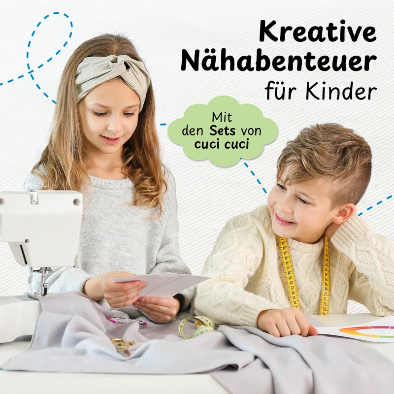 cuci cuci Näh-Baukastenset Motiv: Herz Liebling | Erste Näherfolge garantiert für Kinder ab 5 Jahren, Komplettset mit allem, was Du zum Nähen brauchst