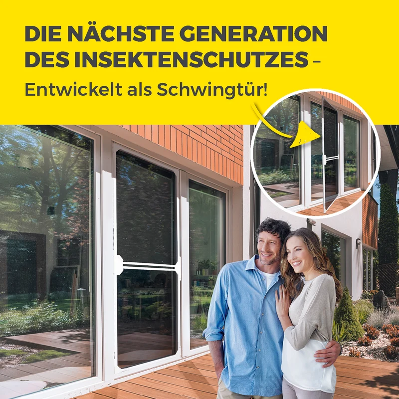 EASYmaxx Insect Protect Teleskop-Insektenschutzgitter Schwingtür mit integriertem Netz