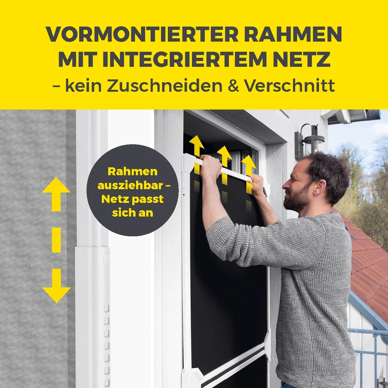 EASYmaxx Insect Protect Teleskop-Insektenschutzgitter Schwingtür mit integriertem Netz