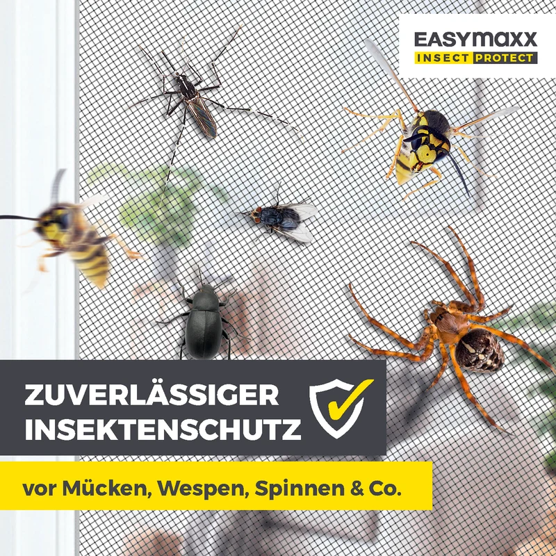 EASYmaxx Insect Protect Teleskop-Insektenschutzgitter Schwingtür mit integriertem Netz