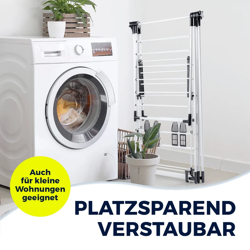 EASYmaxx Falt-Wäscheständer 1800 - klappbare Kleiderstange - 18 m Trockenlänge